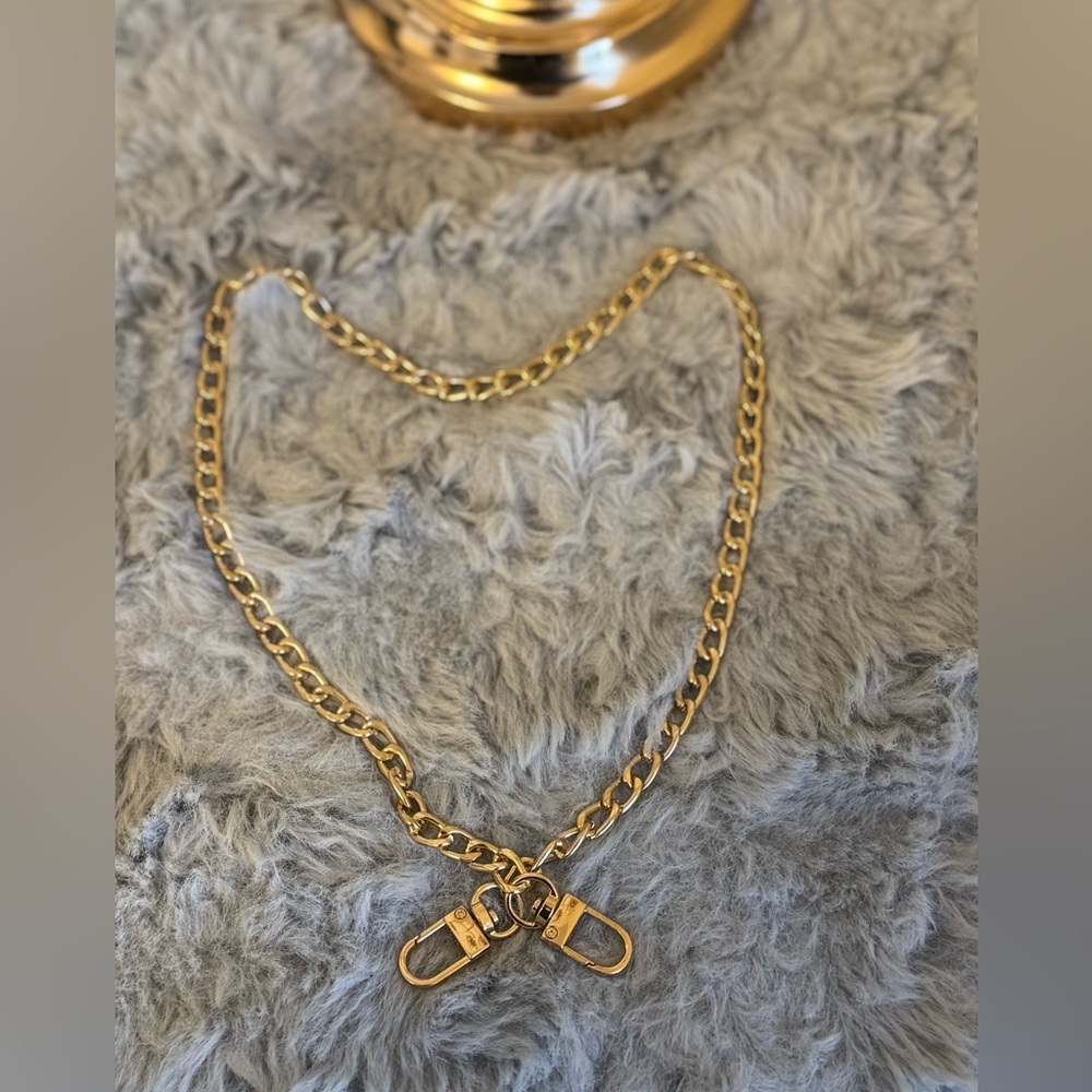 Unbranded Gold Purse Chain Strap Flat Iron Chains with Metal Buckles